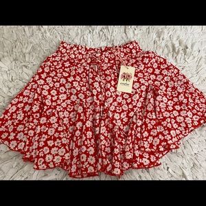 Red & white flower skirt